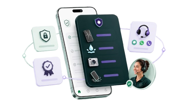 App da Clubfix em dois celulares: tela de coberturas ativas do aparelho e tela de acompanhamento do sinistro em andamento