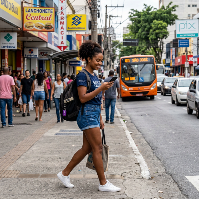 Pessoa sorrindo usando celular protegido pela Clubfix