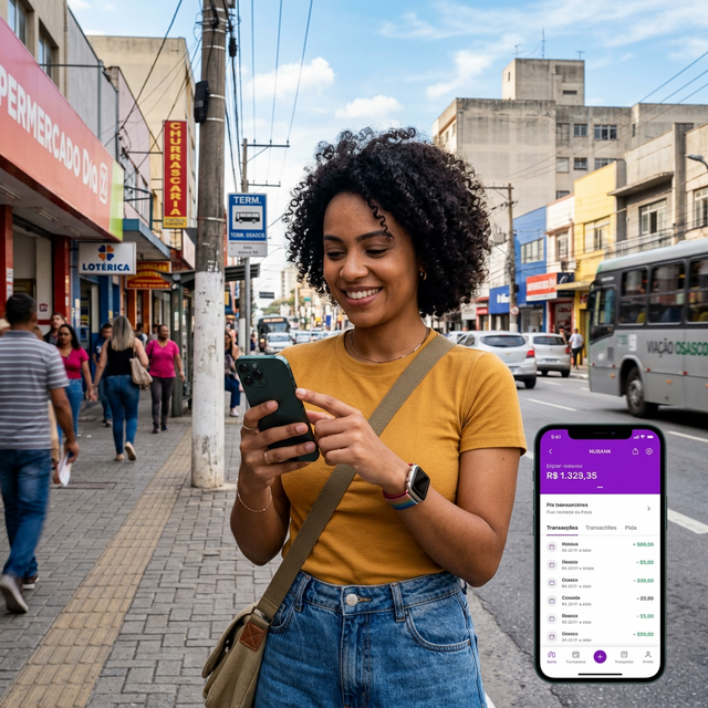 Pessoa sorrindo usando celular protegido pela Clubfix